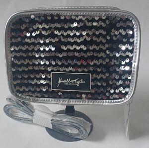 NWT Kendall & Kylie Silver and Black Sequin Clutch